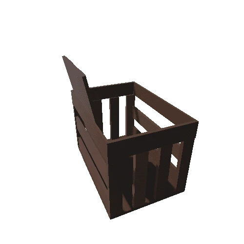 Small Dark Crate Leaned Lid